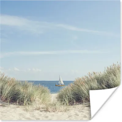 Produktbild von MuchoWow® Poster Boot - Meer - Strand 100x100 cm - Babyzimmer