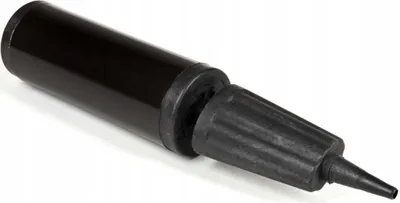 A black hand pump with a ribbed nozzle is shown against a white background.