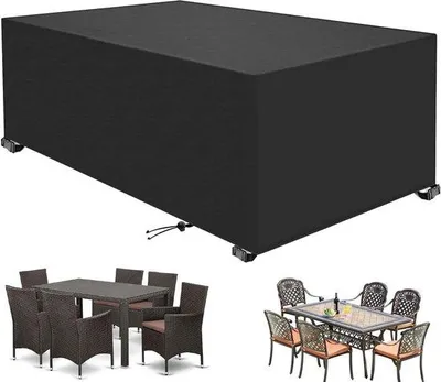 Produktbild von Famanu Schutzhülle für Gartenmöbel - Wasserfestes Oxford - 200x120x100cm - Schwarz