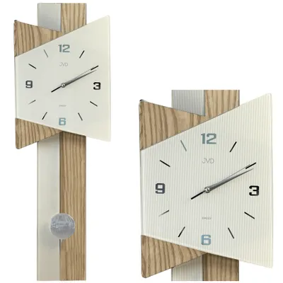 Produktbild von JVD NS16073.3 Wanduhr Quarz mit Pendel Pendeluhr eiche farben leise ohne Ticken