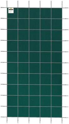 Productafbeelding van Veiligheidsafdekking voor rechthoekige inbouwzwembaden, afmetingen 18 x 36 voet, roosters met afvoergaten, duurzame winterafdekking voor zwembaden, groen