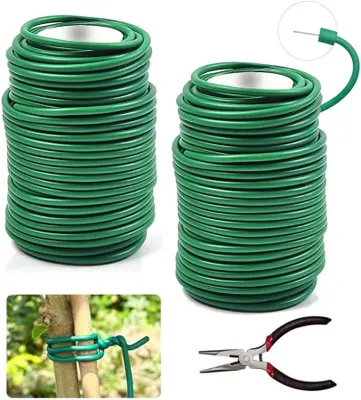 Imagen del producto de Alambre de goma para plantas, 2 unidades, 3,5 mm x 40 m, alambre flexible para jardinería