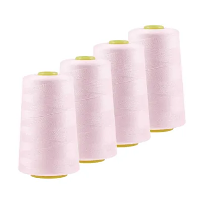 Produktbild von 4 x 4572m Qualitäts Overlock-Garn Overlock-Nähgarn  Farben 541 bis 580, Farbe:A545 weißrosa