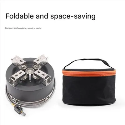 Produktbild von Ein leistungsstarker fünf-Flammen-Gasgrill für Camping und Picknick in den Bergen, geeignet für Kochen und Grillen, und ein Gasgrill.