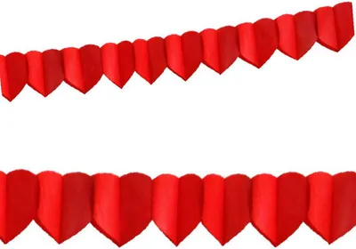 Produktbild von 10x Papier-Girlande HERZEN rot 4 m x 18 cm