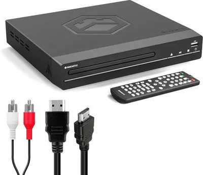Immagine prodotto di Mini lettore DVD con HDMI | Piccolo lettore DVD per TV | Cavo HDMI e telecomando inclusi