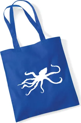 Produktbild von Huuraa Jutebeutel Oktopus Silhouette 10 Liter Bright Royal Baumwolle Tasche Geschenkidee