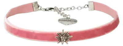 Produktbild von Alpenflüstern Trachten-Samt-Kropfband Edelweiss mini - nostalgische Trachtenkett