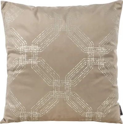Produktbild von EUROFIRANY | Kissenhülle 45 x 45 cm - beige Kissenbezug - geometrisches Muster - Dekokissenhülle