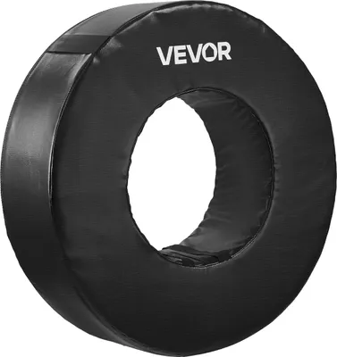 Productafbeelding van VEVOR voetbal trainingspop, waterdichte trainingsring van PVC en hoogwaardig schuim, trainingsapparaat met riemen, voor blokkeren, trappen en oefenen, zwart, 1 stuk.