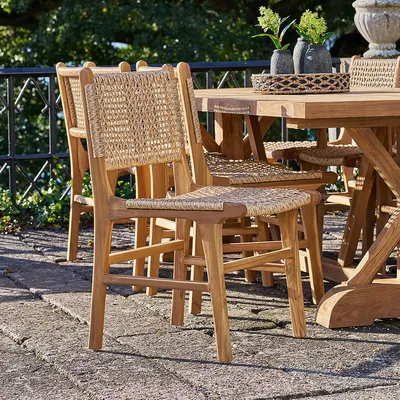 Produktbild von home24 Gartenstuhl - 2er-Set - Braun - Rattan - Massivholz - 50 x 90 x 56 cm