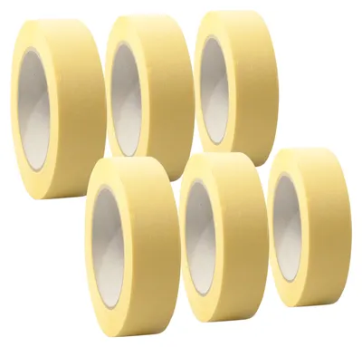 Produktbild von 6 Rollen 'Premium' Malerkrepp | Abdeckband | Kreppband für Malerarbeiten | 19-200mm, Abmessungen:30mm x 50m