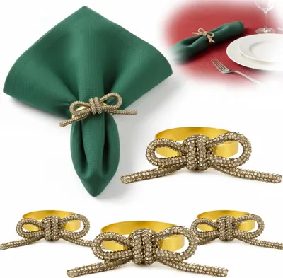Immagine prodotto di 4 portatovaglioli in metallo per decorazioni da tavola e accessori per feste