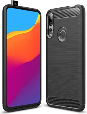 Produktbild von Huawei P smart Pro TPU Case Carbon Fiber Optik Brushed Schutz Hülle Schwarz