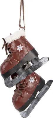 Produktbild von Clayre & Eef Weihnachtsanhänger Schlittschuhe 14x12x40 cm Rot Metall
