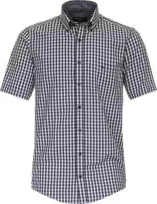 Produktbild von CASAMODA Herren Freizeithemd Kurzarm Button-Down Casual-Fit Blau kariert M