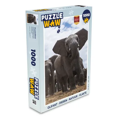Obrázek produktu pro MuchoWow® Puzzle 1000 dílků Slon - Zvířata - Příroda - Plochozemě - Hračky - Pro malé i velké - Hry - Skládačky