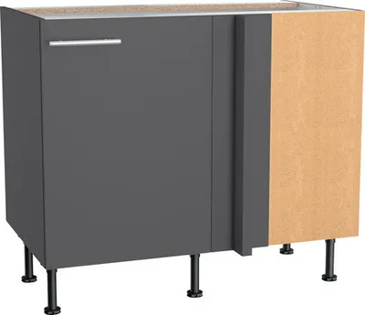 Produktbild von Optifit Eckunterschrank Ingvar420 BxTxH 100 x 58,4 x 87 cm anthrazit matt zerlegt Anschlag reversibel KFIN UEL116-8+