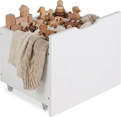 Image de Tiroir de Lit pour Lit Mezzanine Boîte de rangement pour lit avec roulettes blanc Coffre de lit Bois Bac de rangement