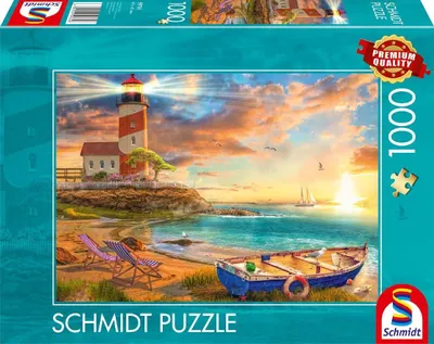 Image de Schmidt Jeux Coucher de soleil dans la baie du phare, puzzle 1 000 pièces
