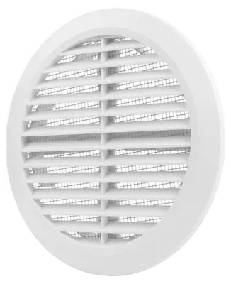 Obrázok produktu pre Ventilačná mriežka 100 mm až 150 mm - Biele okrúhle ventilačné mriežky s ochranou proti hmyzu