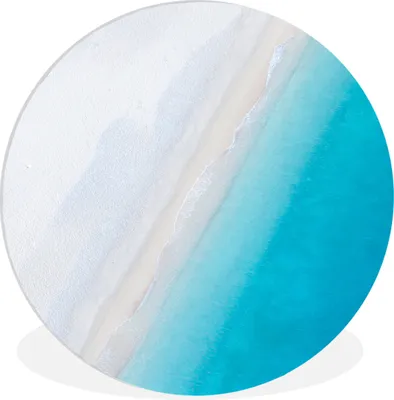 Produktbild von MuchoWow® Rundes Wandbild - Runde Bilder Strand - Meer - Blau Ø 90 cm Kreis Wanddekoration Kunststoff - Wandkreis - Wandschmuck - Wand-Kreis - Wohnzimmer - Bild - Runde - Wanddeko - Dibond - Kunstdrucke