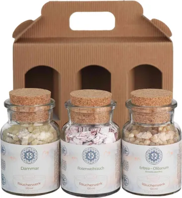 Produktbild von Räucherwerk Geschenkset Dammar Rosenweihrauch Eritrea Olibanum – Harze