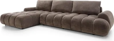 Zdjęcie produktu dla FURNLUX Sofa narożna Rimini brązowo-czarna 340 cm / Kolor główny: brązowy / Wymiary: 340 x 86 x 177 cm