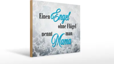 Produktbild von Holzschild Engel ohne Flügel nennt man Mama, 40 x 30 cm, Holzschilder Mami