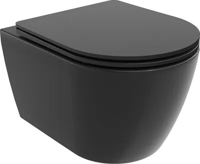 Produktbild von Mexen Carmen WC-Schüssel Rimless Tornado mit abnehmbarer Slim-Sitz, Duroplast, mattschwarz - 30881085T