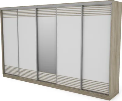 Produktbild von Meblast | Schiebetürenschrank 5D/400 LAMELE mit Regalen | Lamele mit 2 Spiegeln | Geräumig, Praktisch