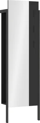 Produktbild von Flur Garderobenelement mit 59 cm Breite in anthrazit mit dunkelgrau, Spiegel, Kleiderstange, Haken - SLANO-129