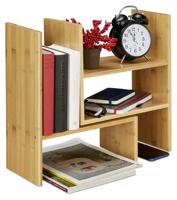Image de Organisateur de bureau range-tout étagère - Bambou - Naturel - H 40 cm