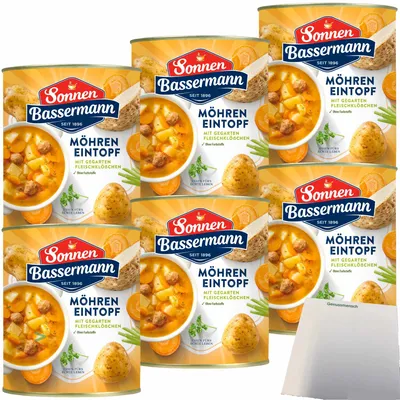 Produktbild von Sonnen Bassermann Möhren-Eintopf 6er Pack (6x800g Dose) + usy Block
