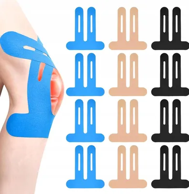 Produktbild von Sporttape 12 Stück wasserfest elastisch vorgeschnittenes Set