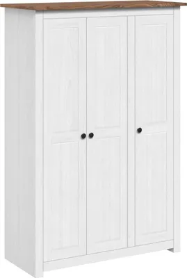 Immagine prodotto di vidaXL Armadio 3 ante bianco 118×50×171,5 cm pino serie Panama