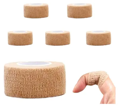 Produktbild von 6 Rollen selbsthaftende Fingerpflaster 2,5 cm x 4,5 m elastische Binde für Erste Hilfe und Sport (Hautfarbe)