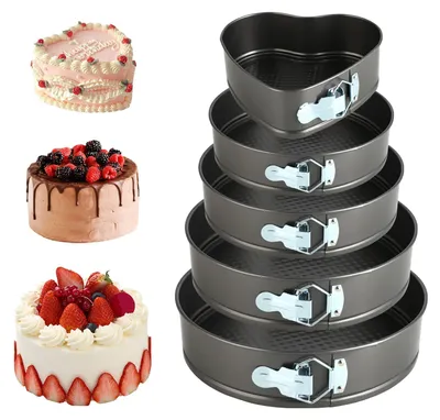 Springform-Set 5-teilig, 20–28 cm, antihaftbeschichtet, schwarz
