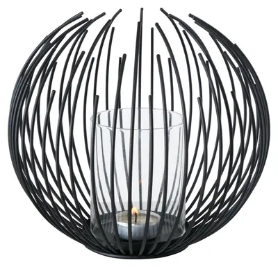 Produktbild von Windlicht Cylon Glaszylinder Eisen schwarz H 20 cm Ø 24 cm