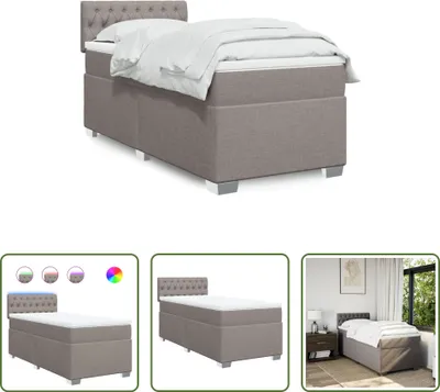 Produktbild von The Living Store Boxspringbett mit Matratze Taupe 90x200 cm Stoff