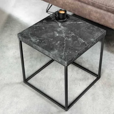 Produktbild von Design Beistelltisch STRIVE 45cm Marmor-Look Wohnzimmertisch