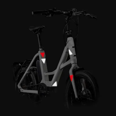 Obrázok produktu pre Reflexné nálepky na bicykel, biela a červená, sada 10 kusov