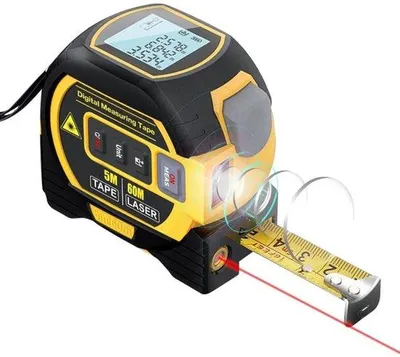 Image de Télémètre laser numérique 3-en-1 à lignes laser croisées, portée de 30 mètres, avec ruban de mesure de 4,5 mètres, écran LCD rétroéclairé, mesure de la distance, de la surface et du volume