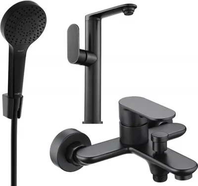 Produktbild von Mexen Milo R05 Badewannenset, Schwarz - 713153R05-70