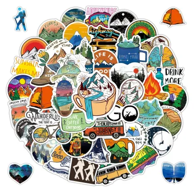 Produktbild von 100 Stück Wasserdichte Sticker, Vintage Aufkleber, Geschenk für Jugendliche Erwachsene, Koffer Laptop Telefon Gitarre Motorrad Fahrrad Helm Skateboard Deko Sticker
