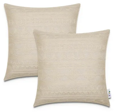 Produktbild von Kissenbezug Deko Kissenhülle Kissenbezüge Skandi Muster 2er Set Sofa Zierkissen