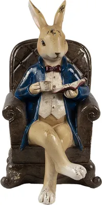 Produktbild von Clayre & Eef Dekorationsfigur Kaninchen 12x10x18 cm Beige Braun Kunststoff