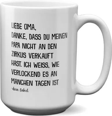 Produktbild von 22Feels XL Tasse Oma Geschenk von Enkel Geburtstag Grossmutter Muttertag Rentnerin Kaffeetasse Frauen Weihnachten Haferl Grosseltern Geschenkidee Bürotasse