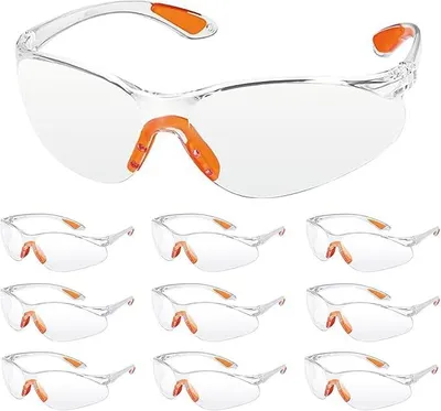 Produktbild von 12er-Set Universal-Schutzbrille für Schweißen & Labor (PC-Material, Stoßfest, UV-Schutz)