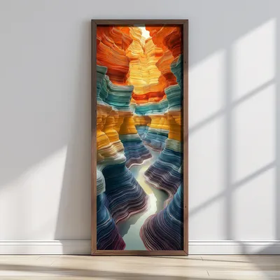 Immagine prodotto di Wallity, LONG023-S/120-40, quadro decorativo incorniciato in MDF, multicolore, 100% MDF, 40 x 120 cm